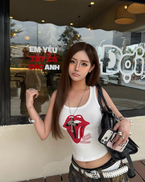 Áo Tank Top Women Dcxrs Tongue Lace - Local Brand Chính Hãng