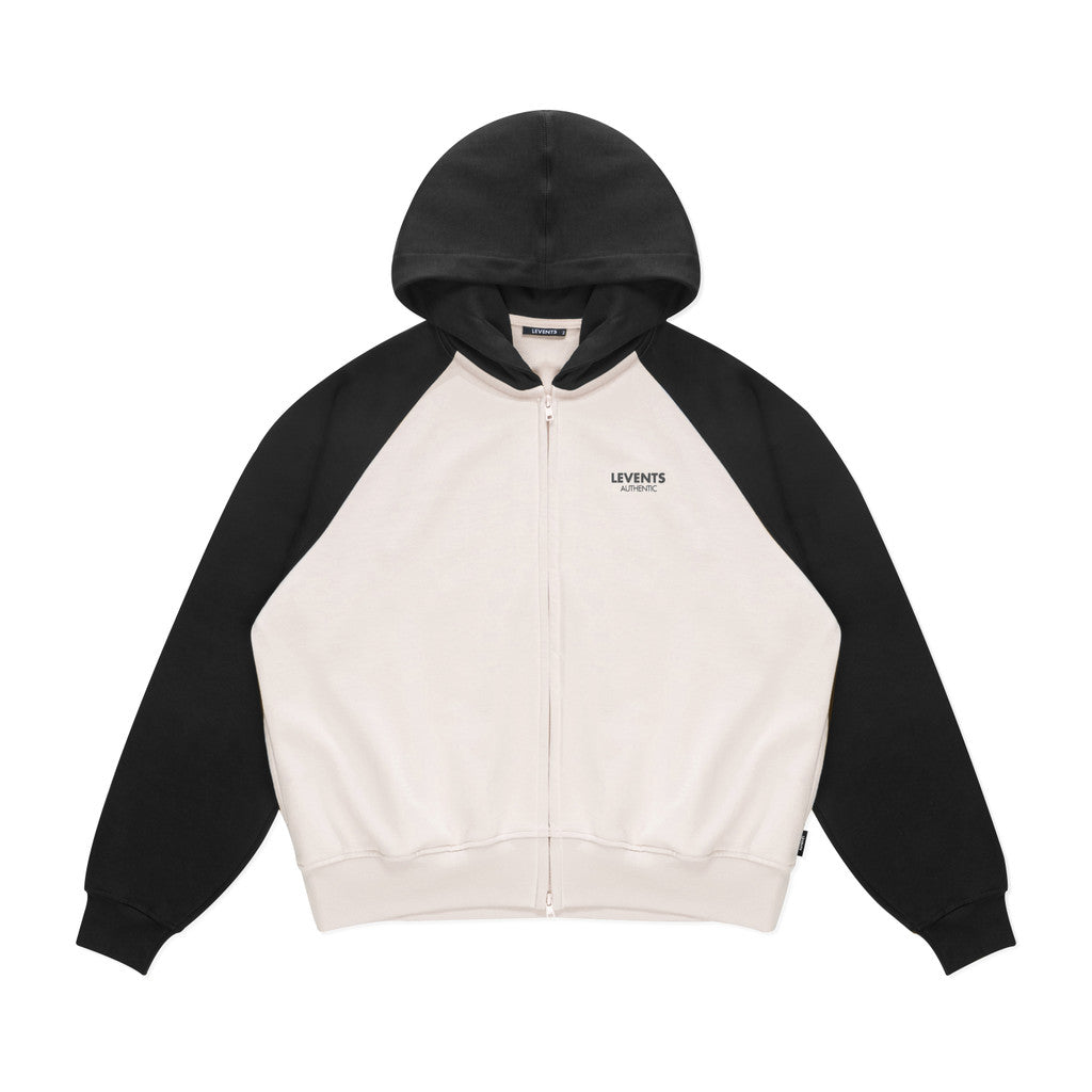 Levents Two-tone Raglan Boxy 2.0 Unisex Crab Leg Fleece Zipper Hoodie