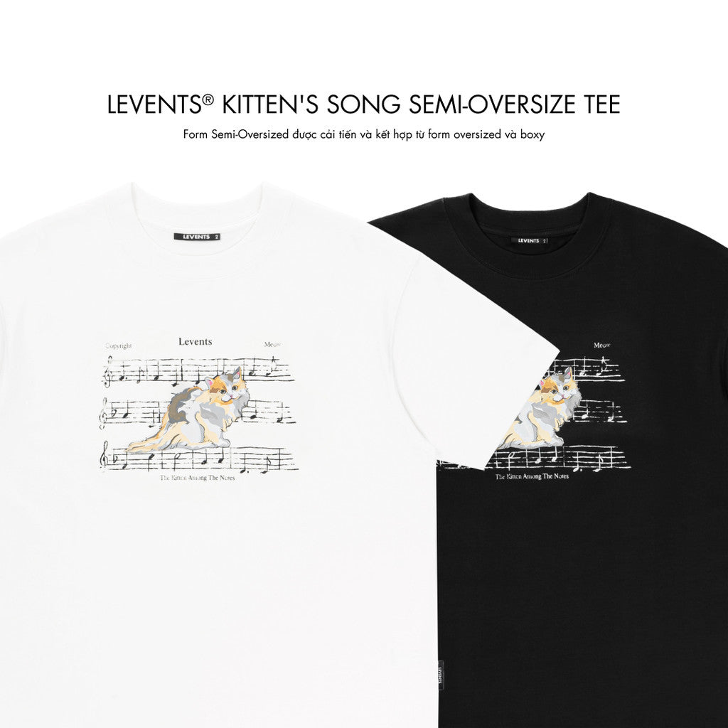 Levents Kitten's Song Semi-Oversize Tee 100% Cotton T-shirt Unisex