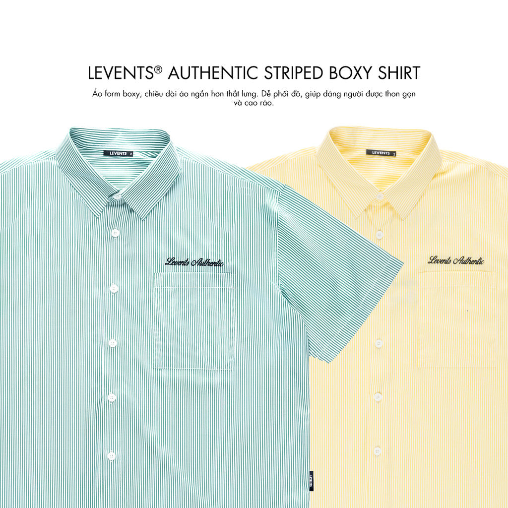 Levents Authentic Striped Boxy Shirt Unisex Poplin