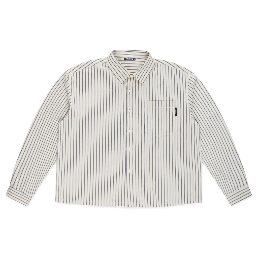 Levents Striped Boxy Long Sleeve Shirt Unisex Poplin