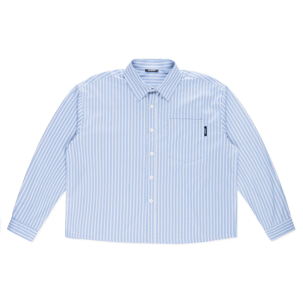 Levents Striped Boxy Long Sleeve Shirt Unisex Poplin