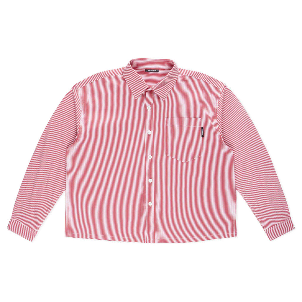 Levents Striped Boxy Long Sleeve Shirt Unisex Poplin