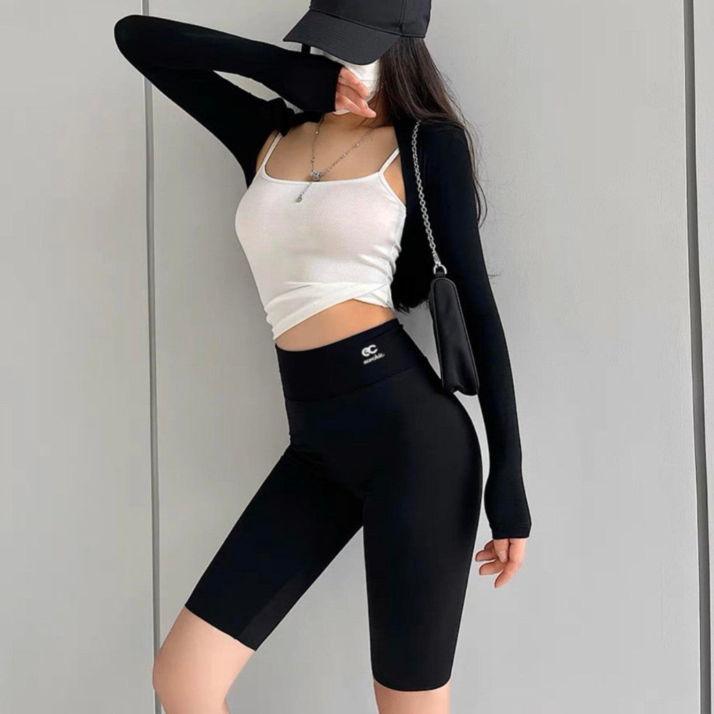Quần legging ngố ECOCHIC nữ cạp cao gen bụng tập gym yoga chất liệu su đúc định hình nâng mông A688