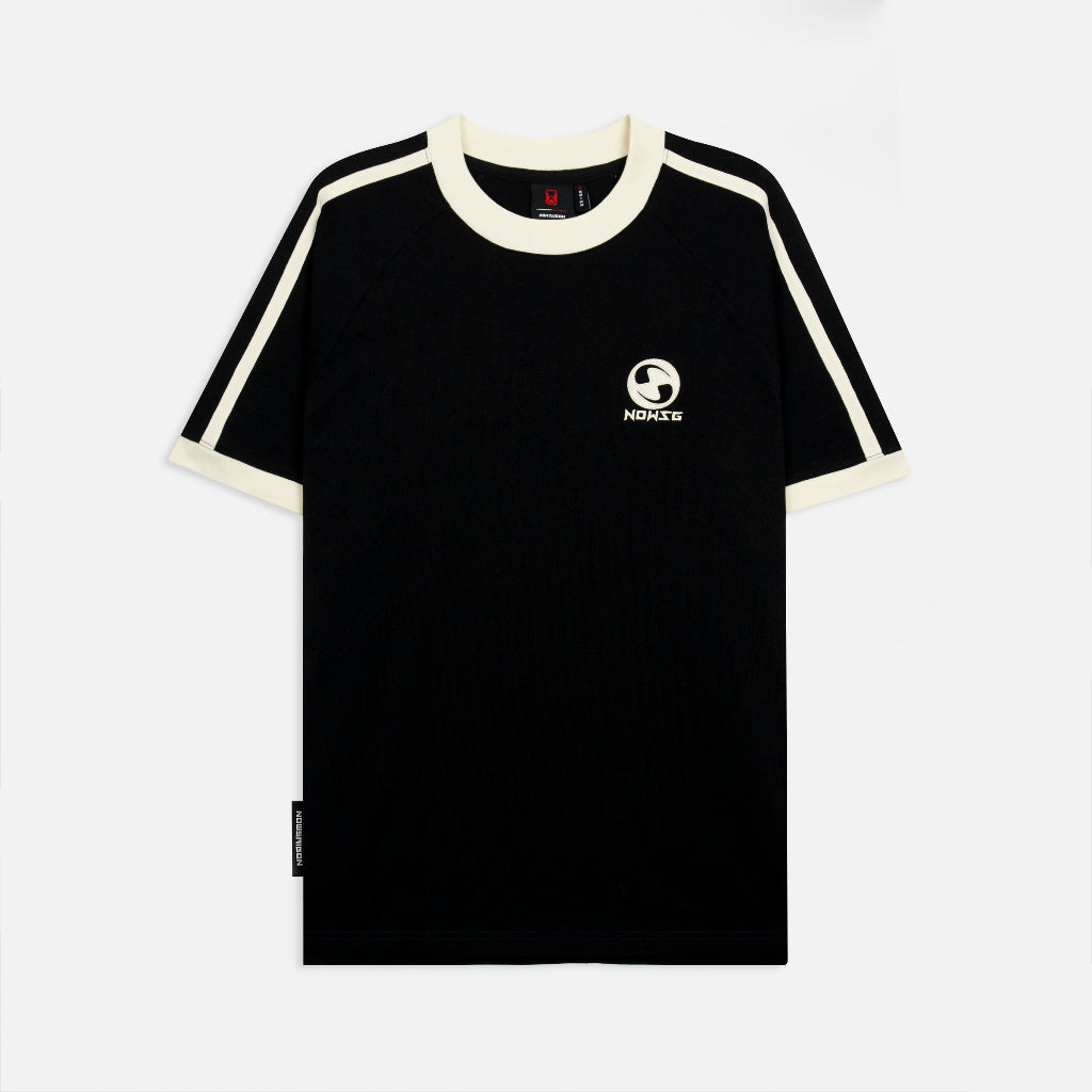 NEEDS OF WISDOM Line Boxy Raglan Tee - Black - Genuine Local Brand