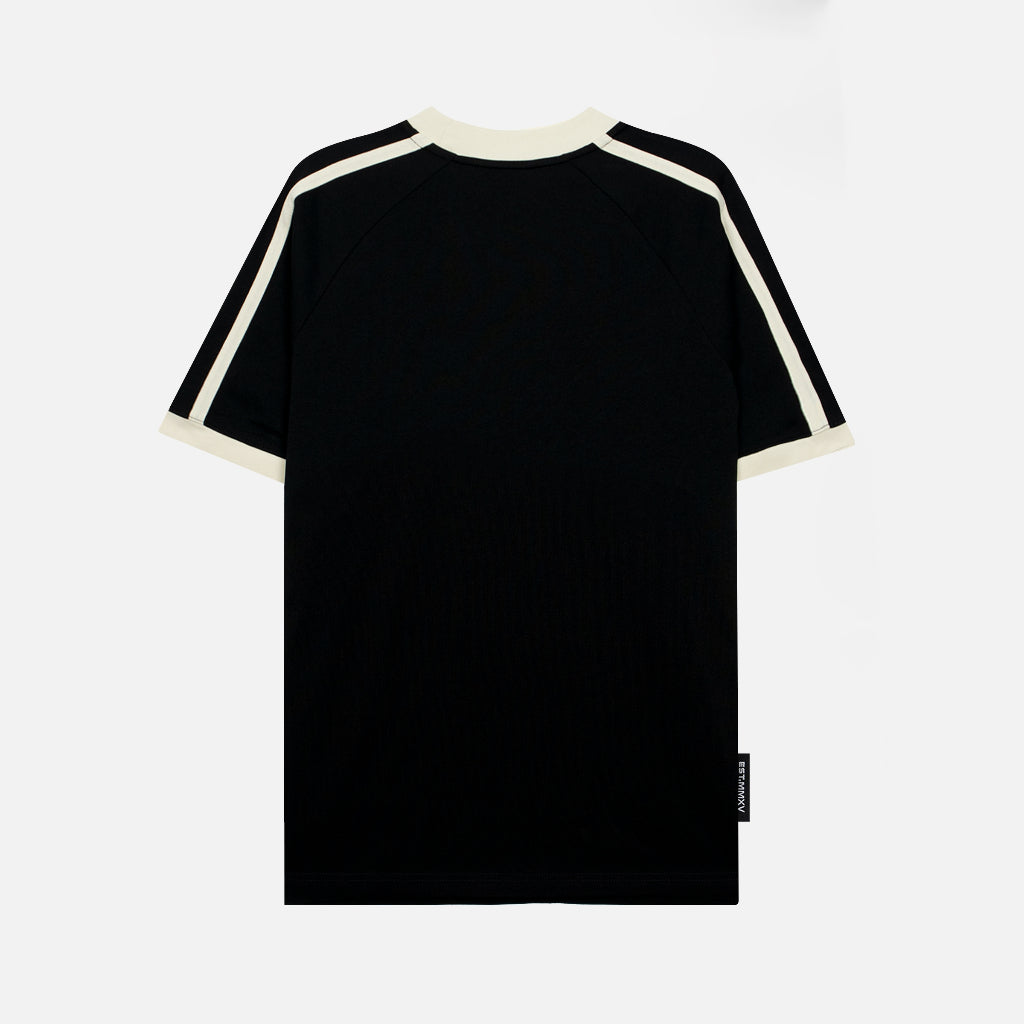 NEEDS OF WISDOM Line Boxy Raglan Tee - Black - Genuine Local Brand