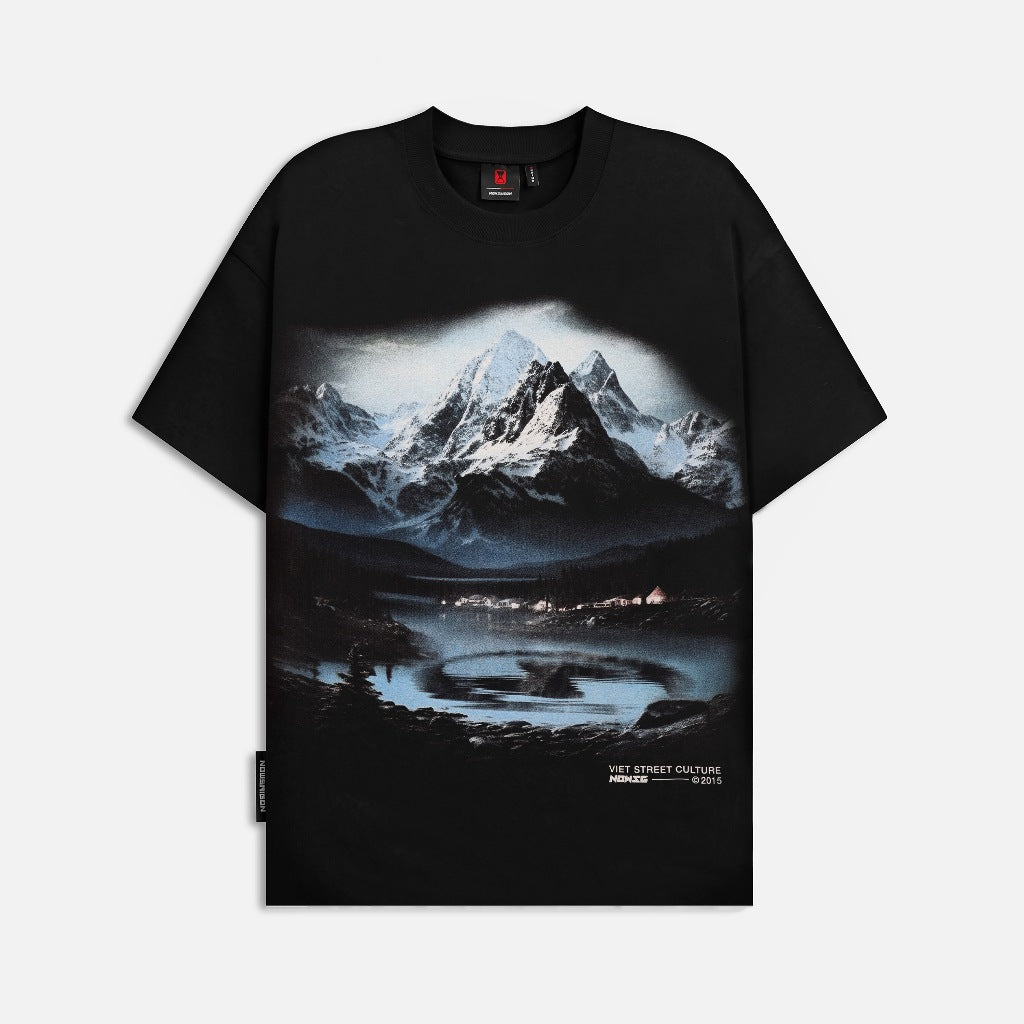 NEEDS OF WISDOM Snowy Mountain Tee - Black - Genuine Local Brand