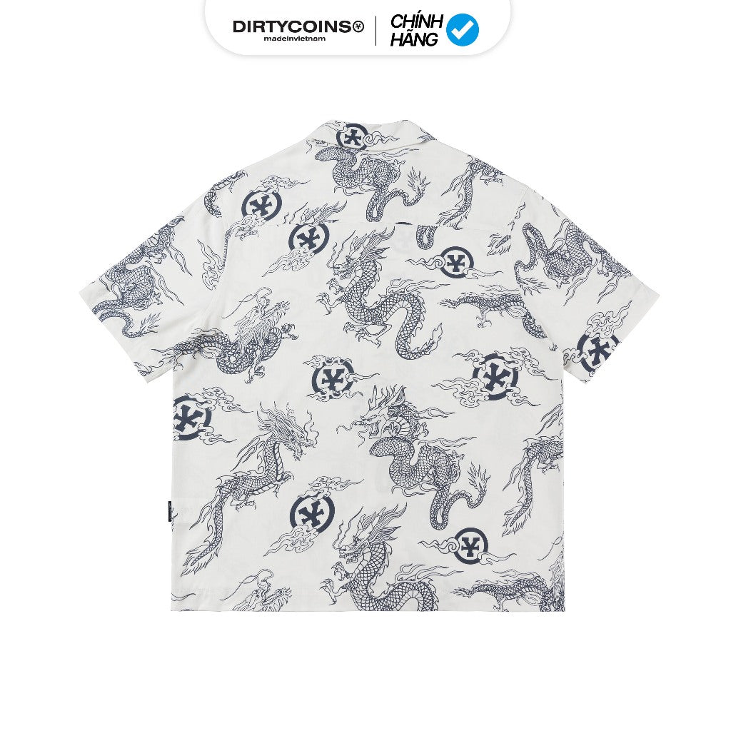 Áo Sơ Mi DirtyCoins Dragon All Print Shirt - Cream
