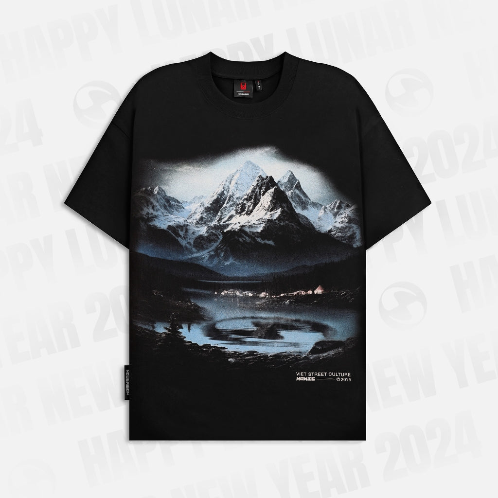 Áo thun NEEDS OF WISDOM Snowy Mountain Tee - Black - Local Brand Chính Hãng