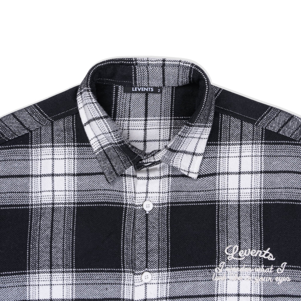 Levents Flannel Checked Shirt Long Sleeve/ Black Shirt 100% Cotton Unisex Oversized