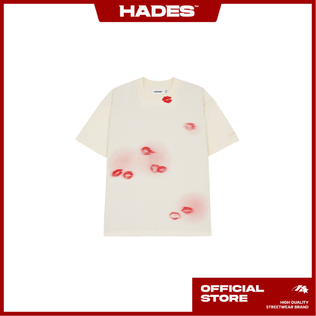Unisex Short Sleeve T-shirt SIP ON YOUR LIPS TEE Tan 100% Cotton - Genuine HADES Brand