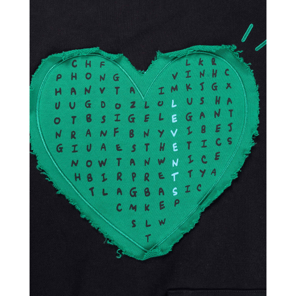 Levents Green Heart/ Black Unisex Oversized Crab Leg Fleece Hoodie