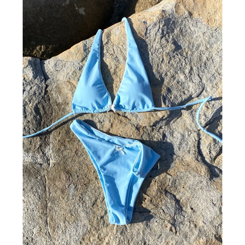DUNE DE LABEL l 2-Piece Triangle Bikini with Lace Bow - LACI BIKINI