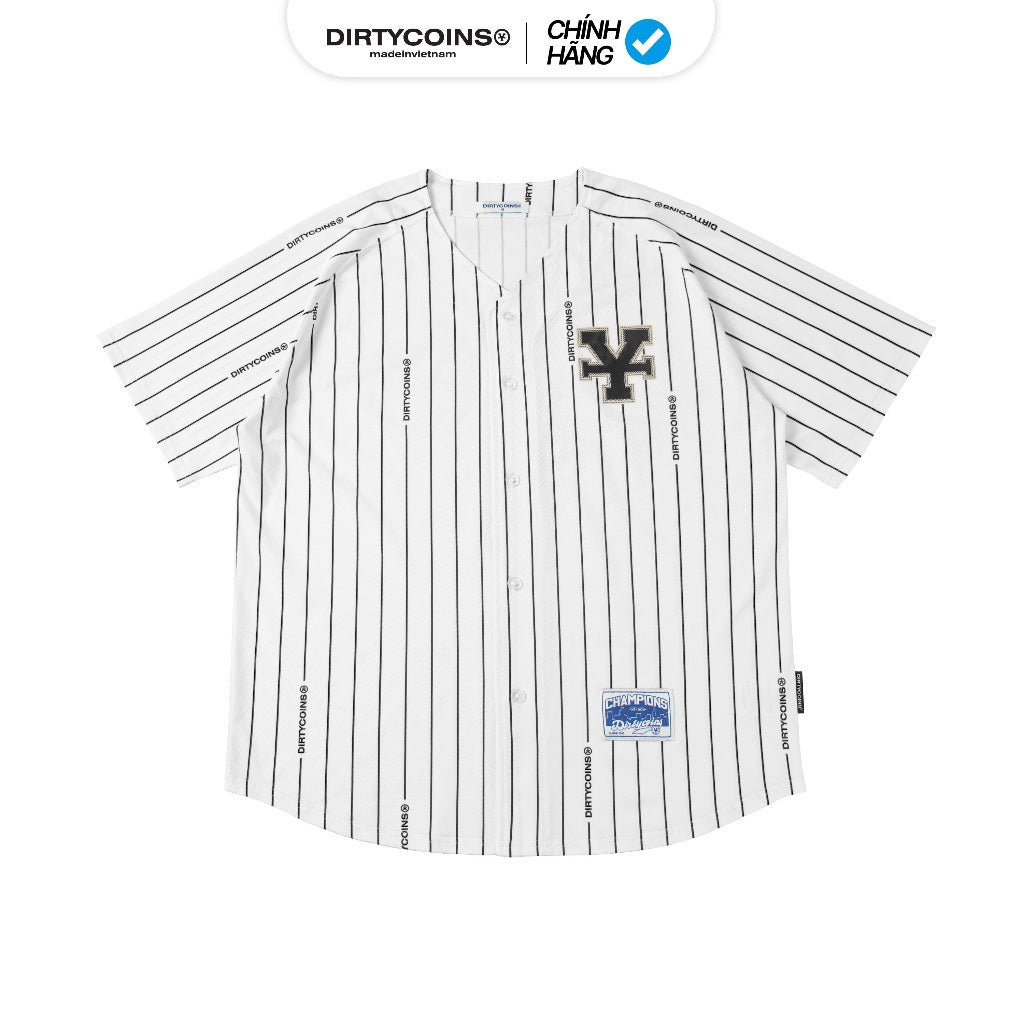DirtyCoins Baseball Black Striped Shirt