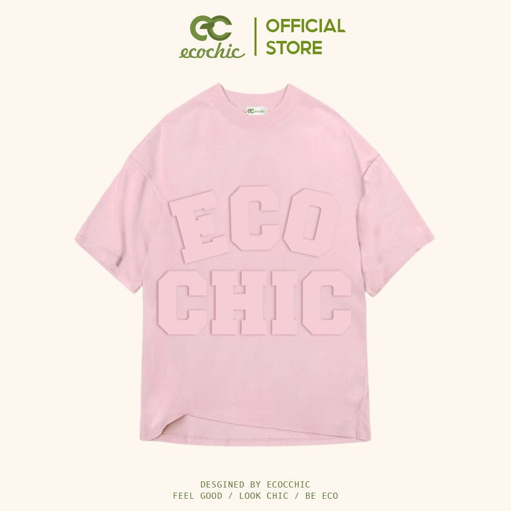 ECOCHIC EMBOSSED WORD TEE Local Brand Genuine Unisex Loose Form Oversize Premium Cotton 100% B021