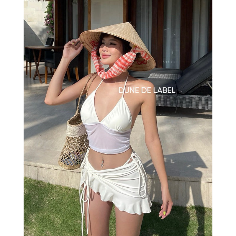 DUNE DE LABEL l Bikini 2 Mảnh Màu Trắng Phối Voan Lưới - HAWAII BIKINI