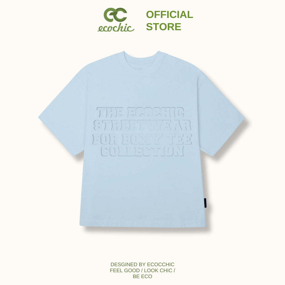 Boxy T-shirt EMBOSSED WORD BOXY TEE Local Brand Genuine Unisex Form Oversize Premium Cotton 100% B027