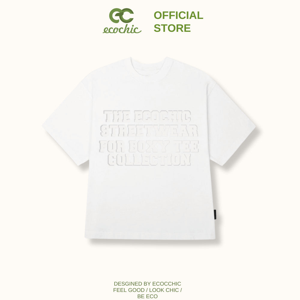 Boxy T-shirt EMBOSSED WORD BOXY TEE Local Brand Genuine Unisex Form Oversize Premium Cotton 100% B027