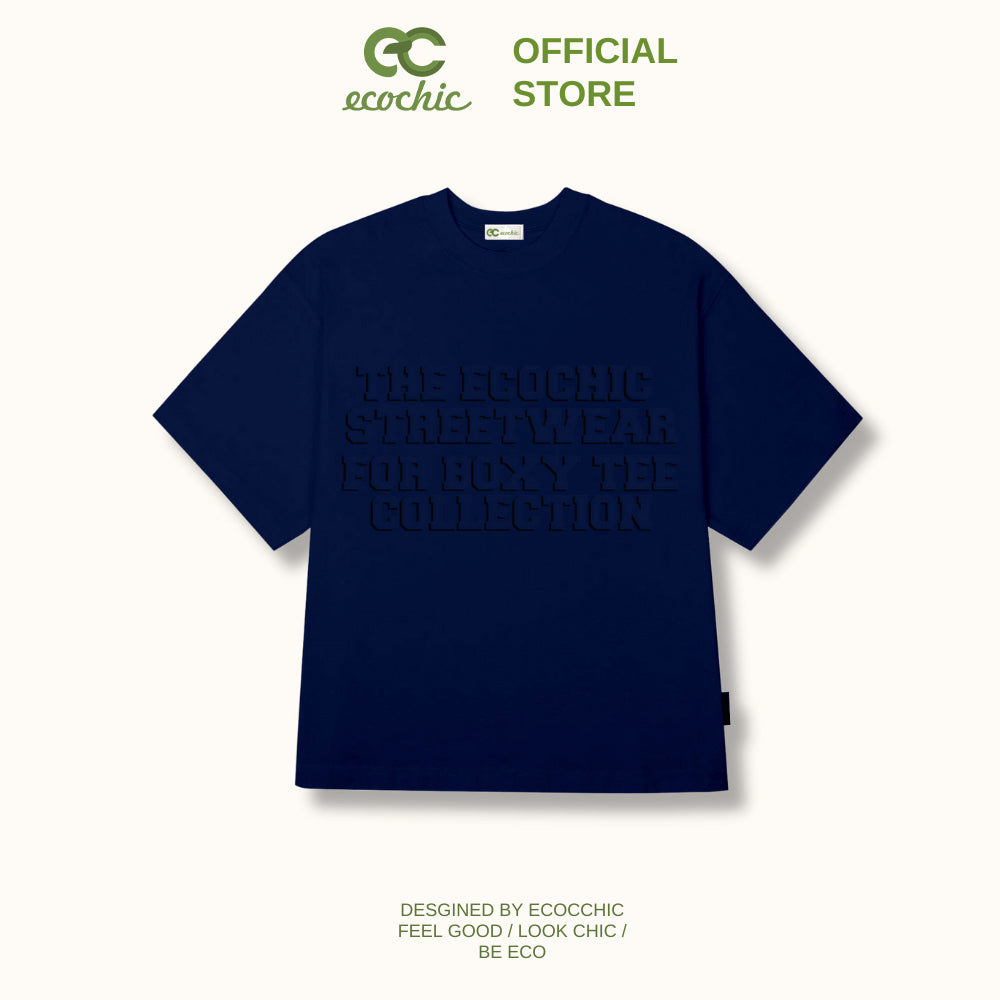Boxy T-shirt EMBOSSED WORD BOXY TEE Local Brand Genuine Unisex Form Oversize Premium Cotton 100% B027
