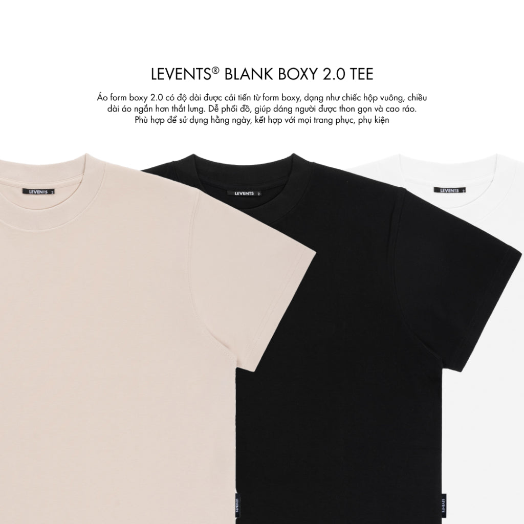 Boxy 2.0 Levents Blank Tee 100% Cotton Unisex T-shirt