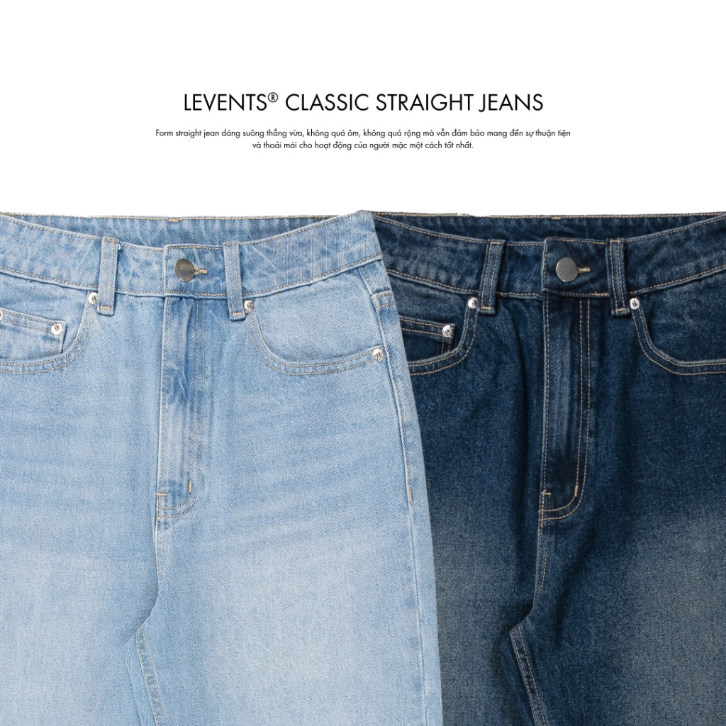 Levents Classic Straight Pants Denim Unisex Straight Fit Jeans