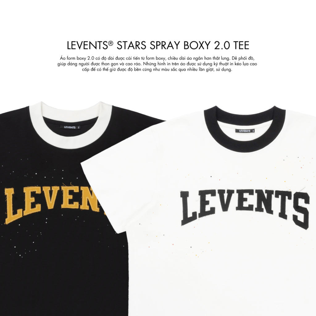 Boxy 2.0 Levents Stars Spray Tee 100% Cotton Unisex T-shirt