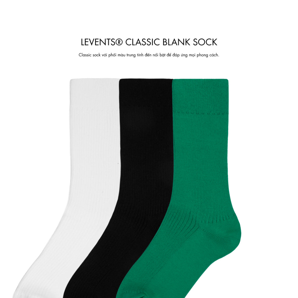 Levents Classic Blank Socks 100% Cotton Unisex