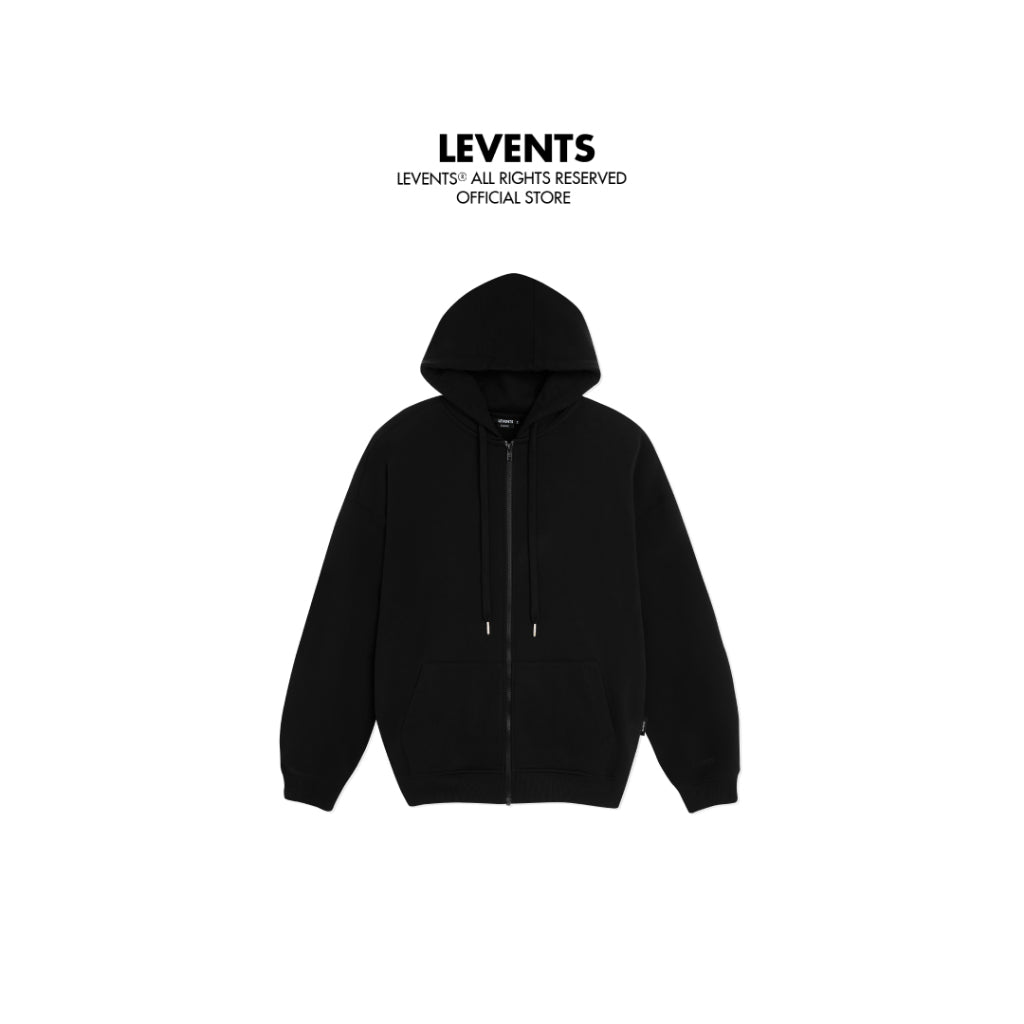 Zipper Hoodie Levents Something/ Black Fleece Unisex Oversized
