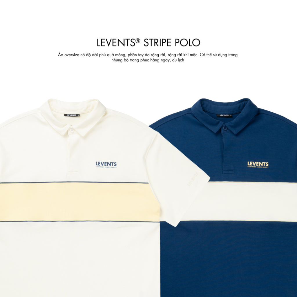Levents Stripe 2.0 100% Cotton Unisex Oversized Polo Shirt