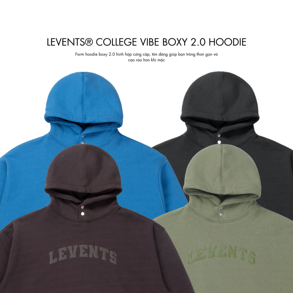 Levents College Vibe Unisex Cotton Fleece Boxy 2.0 Hoodie