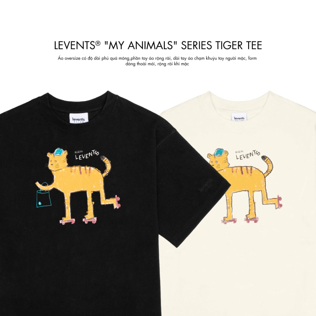 Levents T-Shirt "My Animals" Series Tiger Tee 100% Cotton Unisex Oversized T-shirt