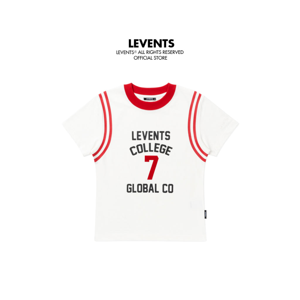 Regular Levents College Global Tee/ White Tee 100% Cotton Girl T-shirt