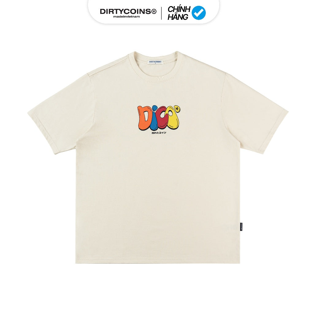 DirtyCoins Dico Multicolor Typo T-shirt - Cream