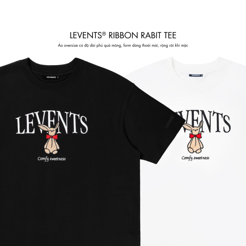 Levents Ribbon Rabit Tee 100% Cotton Unisex Oversized T-shirt