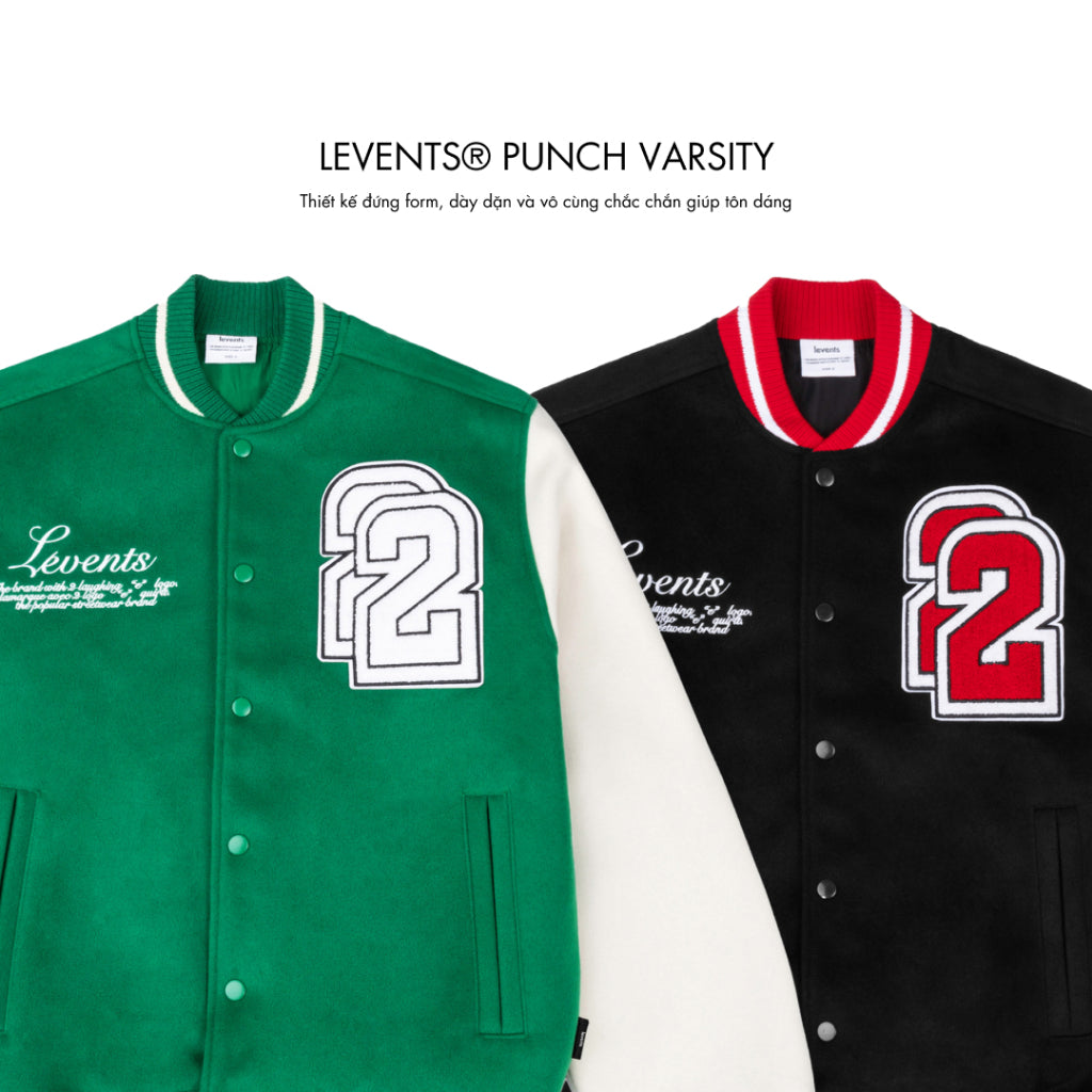 Levents Punch Unisex Oversized Fleece Crab Leg Varsity Jacket