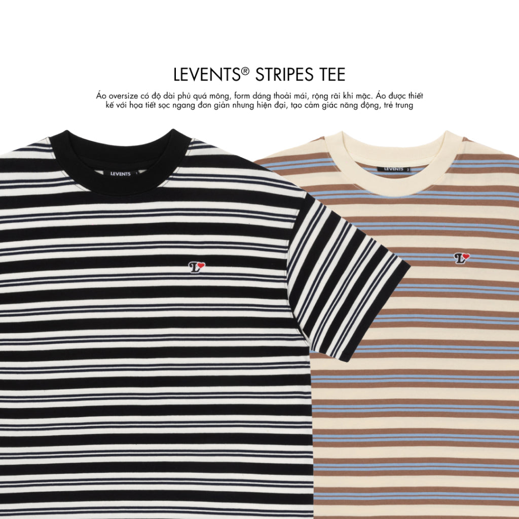 Levents Stripes Tee 100% Cotton Unisex Oversized T-shirt