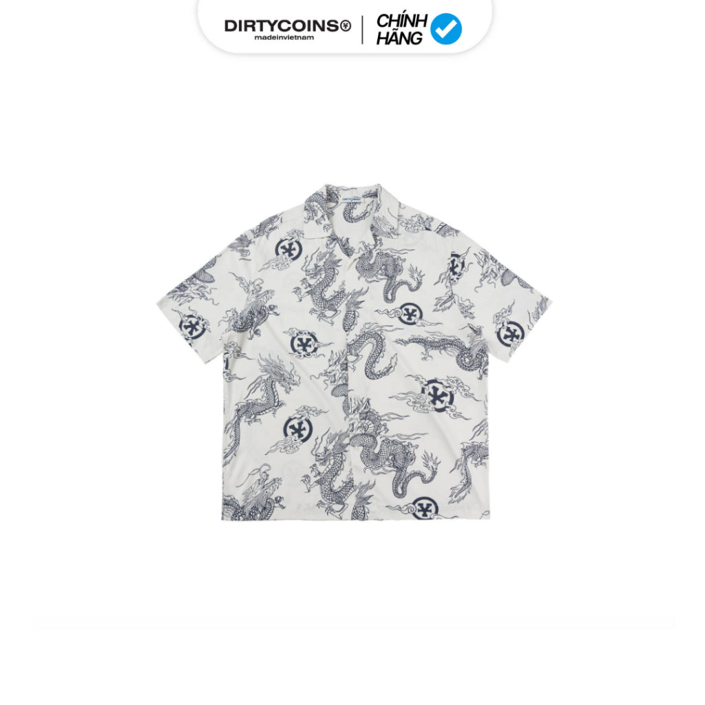 Áo Sơ Mi DirtyCoins Dragon All Print Shirt - Cream