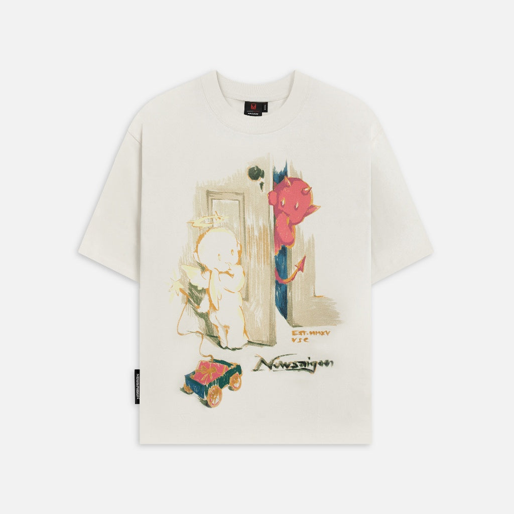Áo thun NEEDS OF WISDOM Friends Tee - Cream - Local Brand Chính Hãng
