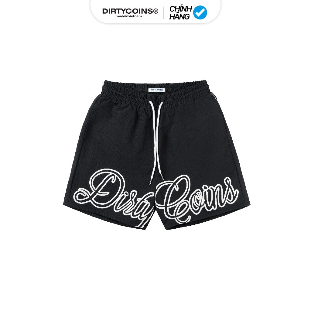 DirtyCoins Script Logo Nylon Shorts