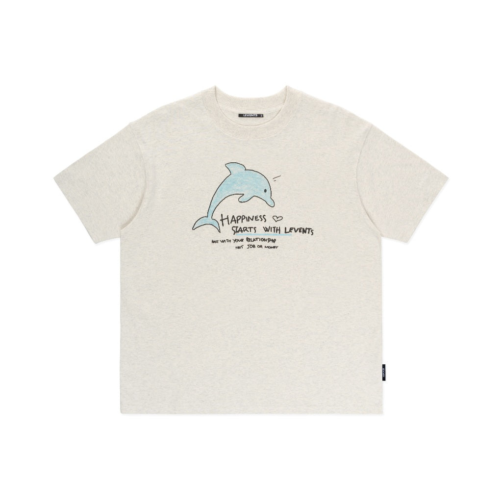 Levents Dolphin Tee 100% Cotton Unisex Oversized T-shirt