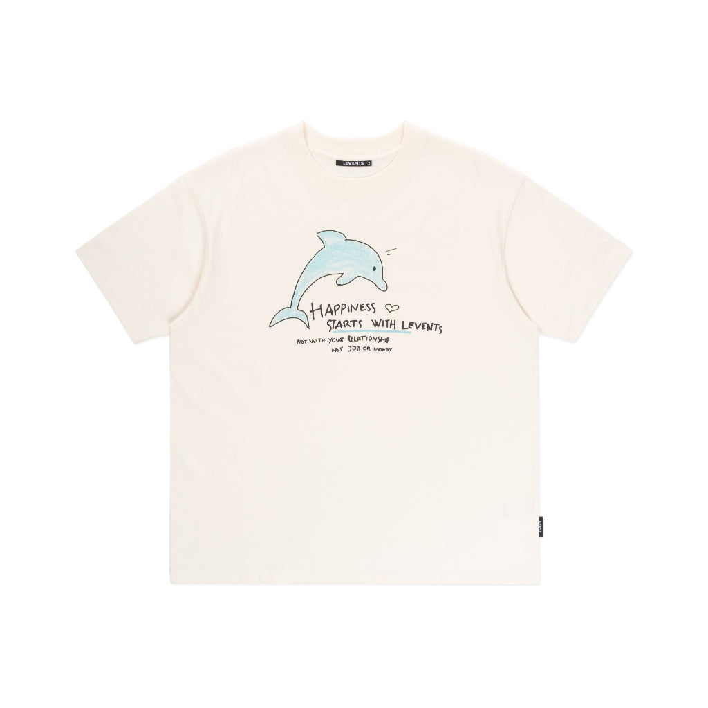 Levents Dolphin Tee 100% Cotton Unisex Oversized T-shirt