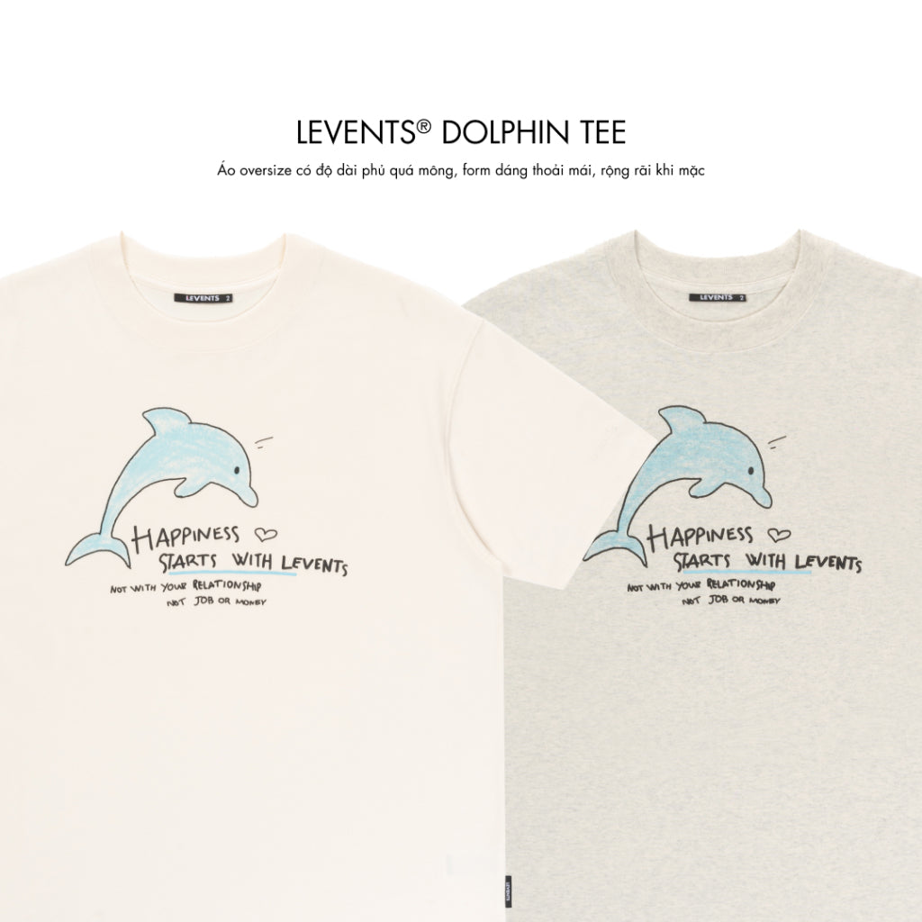 Levents Dolphin Tee 100% Cotton Unisex Oversized T-shirt