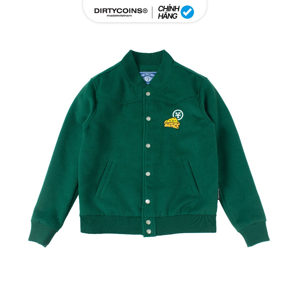 Áo Khoác DirtyCoins Felt Varsity Jacket - Green