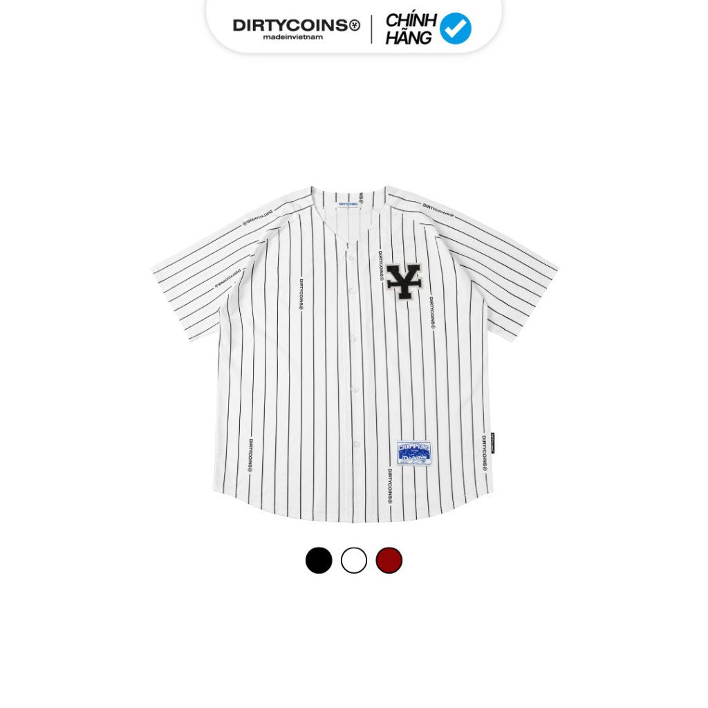 DirtyCoins Baseball Black Striped Shirt