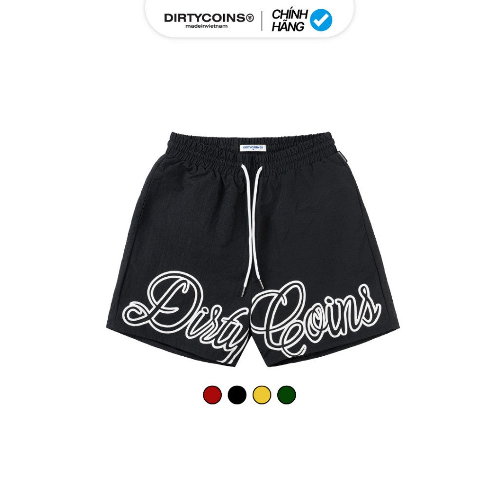 DirtyCoins Script Logo Nylon Shorts
