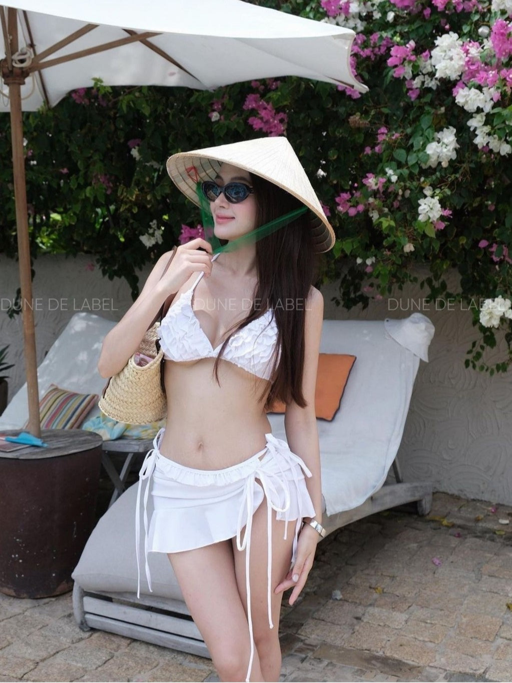 DUNE DE LABEL l Set Bikini 2 Mảnh Cột Dây Màu Hồng Pastel | FLORAL BIKINI