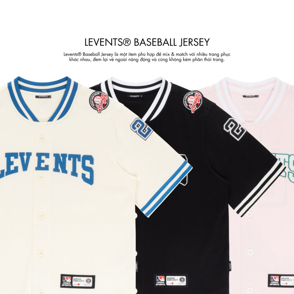 Levents Baseball Jersey 100% Cotton Unisex Oversized