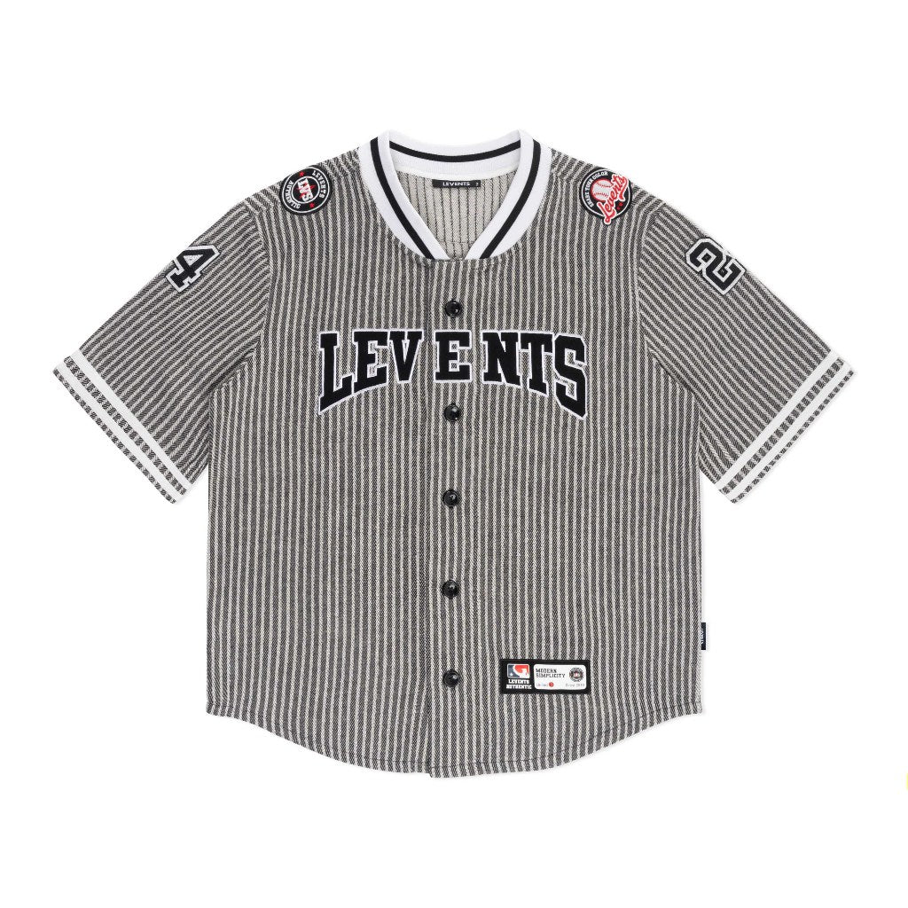 Levents Striped Baseball Jersey Unisex Sturdy Poly Cotton Blend