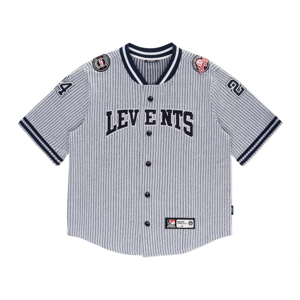 Levents Striped Baseball Jersey Unisex Sturdy Poly Cotton Blend