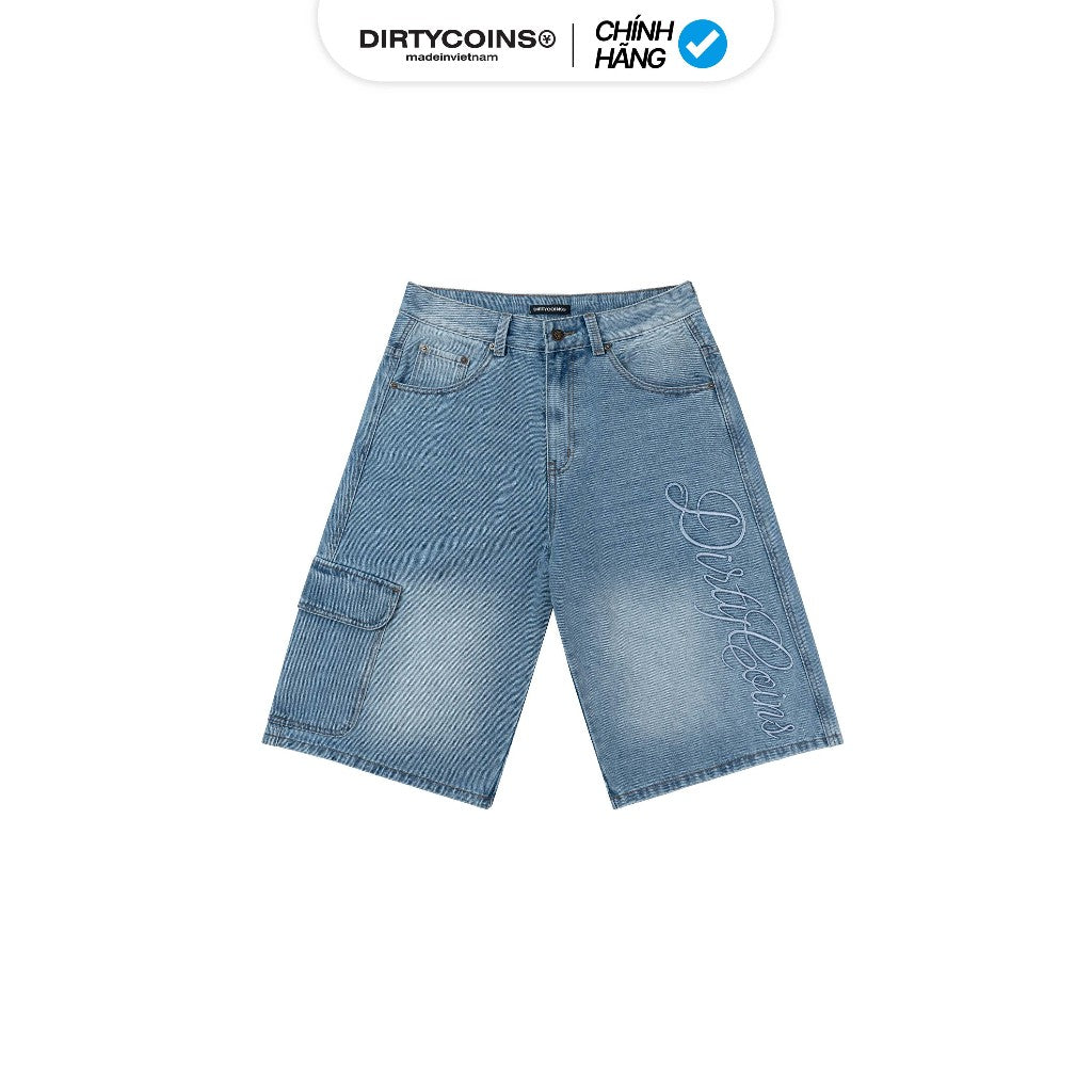 DirtyCoins Denim Baggy Embroidery Logo Pants
